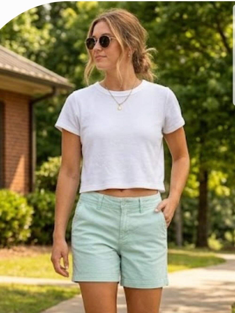 Anthropologie Pilcro Sage Green Shorts Sz 27 - Picture 1 of 3